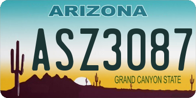 AZ license plate ASZ3087