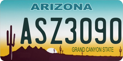 AZ license plate ASZ3090