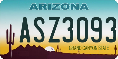 AZ license plate ASZ3093
