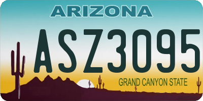 AZ license plate ASZ3095