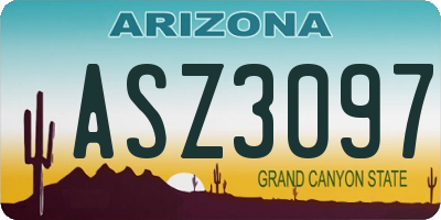 AZ license plate ASZ3097