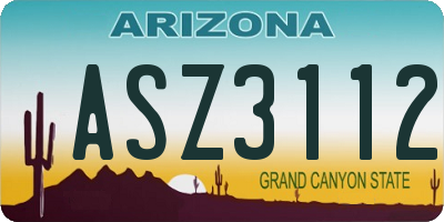 AZ license plate ASZ3112