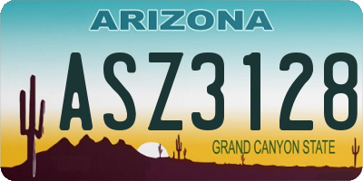 AZ license plate ASZ3128