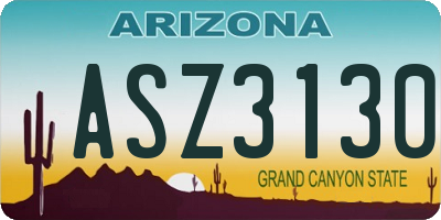 AZ license plate ASZ3130