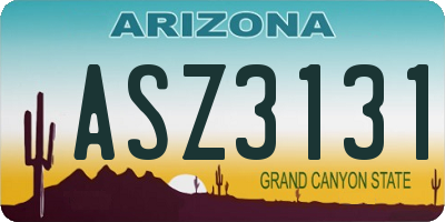 AZ license plate ASZ3131