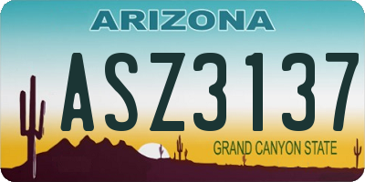 AZ license plate ASZ3137