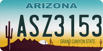 AZ license plate ASZ3153