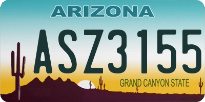 AZ license plate ASZ3155