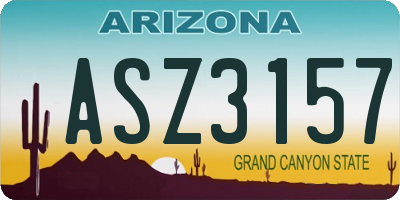 AZ license plate ASZ3157