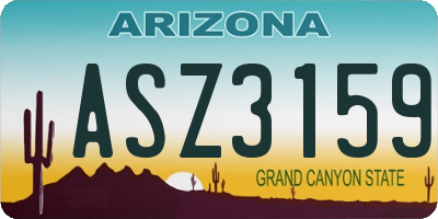 AZ license plate ASZ3159