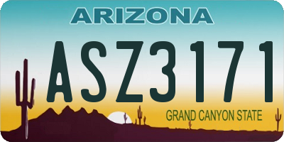 AZ license plate ASZ3171