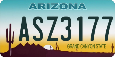 AZ license plate ASZ3177