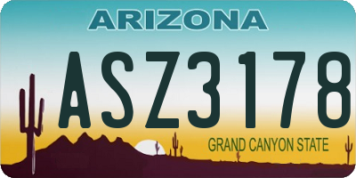 AZ license plate ASZ3178