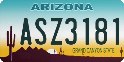 AZ license plate ASZ3181