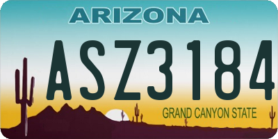 AZ license plate ASZ3184