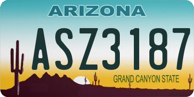 AZ license plate ASZ3187