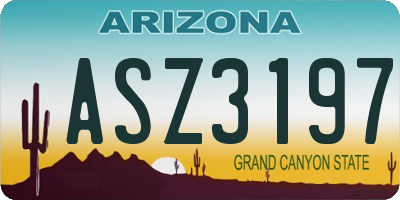 AZ license plate ASZ3197