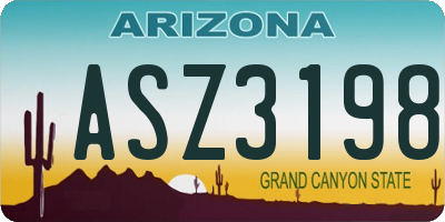 AZ license plate ASZ3198