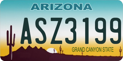 AZ license plate ASZ3199
