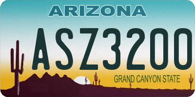 AZ license plate ASZ3200