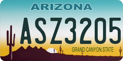 AZ license plate ASZ3205