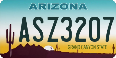 AZ license plate ASZ3207