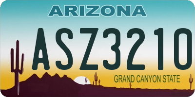AZ license plate ASZ3210