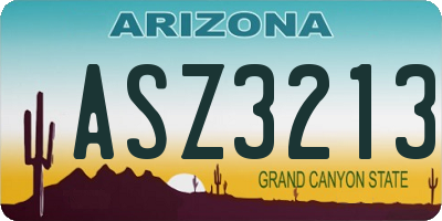 AZ license plate ASZ3213