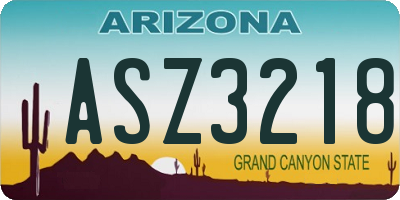 AZ license plate ASZ3218
