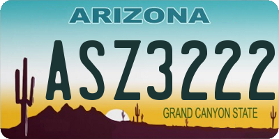 AZ license plate ASZ3222