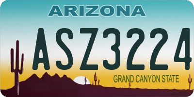 AZ license plate ASZ3224