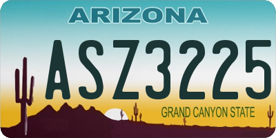 AZ license plate ASZ3225