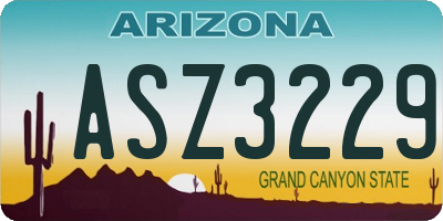 AZ license plate ASZ3229