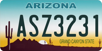 AZ license plate ASZ3231