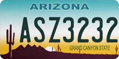AZ license plate ASZ3232