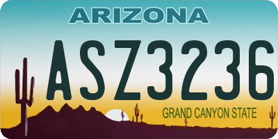 AZ license plate ASZ3236