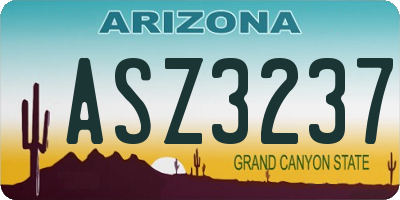 AZ license plate ASZ3237