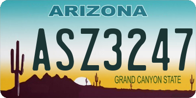 AZ license plate ASZ3247