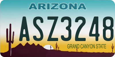 AZ license plate ASZ3248