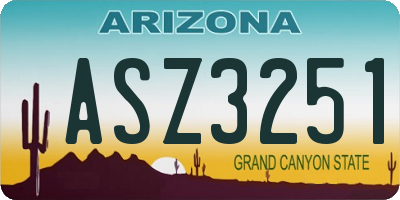AZ license plate ASZ3251