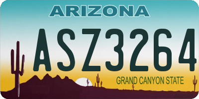 AZ license plate ASZ3264
