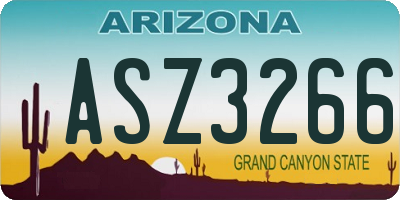 AZ license plate ASZ3266