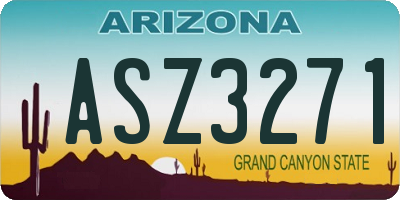 AZ license plate ASZ3271