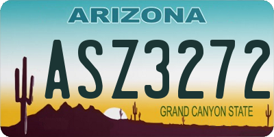 AZ license plate ASZ3272
