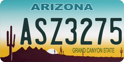 AZ license plate ASZ3275