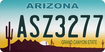 AZ license plate ASZ3277