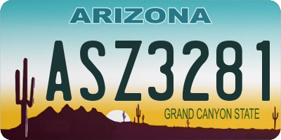 AZ license plate ASZ3281