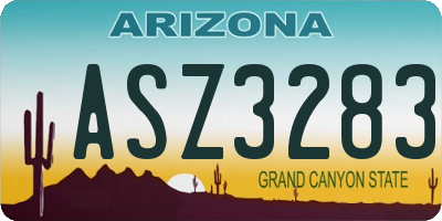 AZ license plate ASZ3283