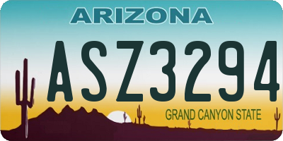 AZ license plate ASZ3294