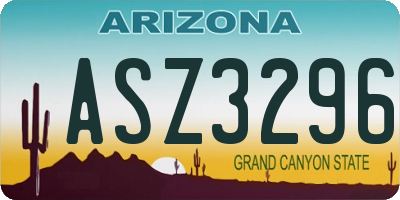 AZ license plate ASZ3296